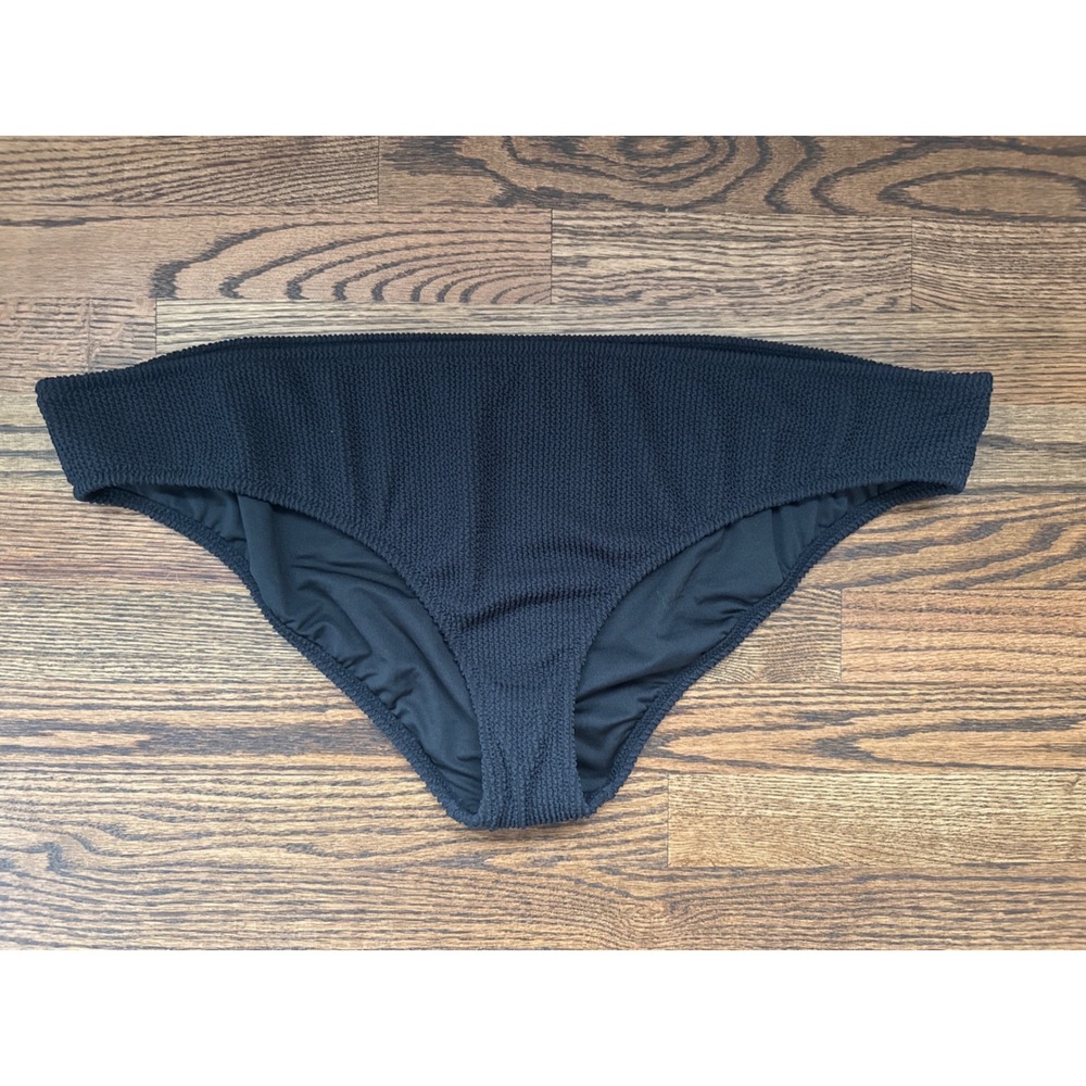 J.Crew Seersucker Bikini Bottom Black Textured High Waist BP265 Plus Size 3X NEW